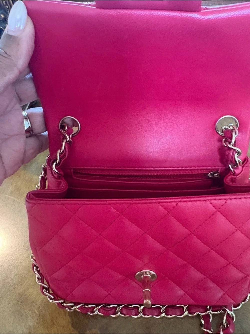 CHANEL Raspberry Pink Quilted Lambskin Classic Mini Flap